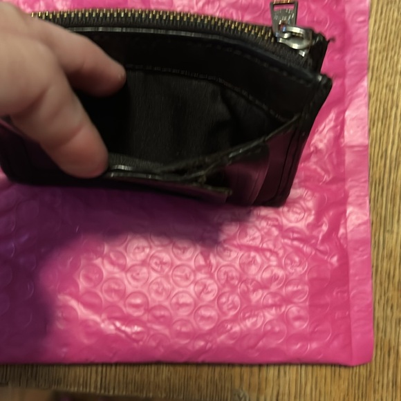 Coach Brown and Black Compact Wallet - Picture 3 of 9